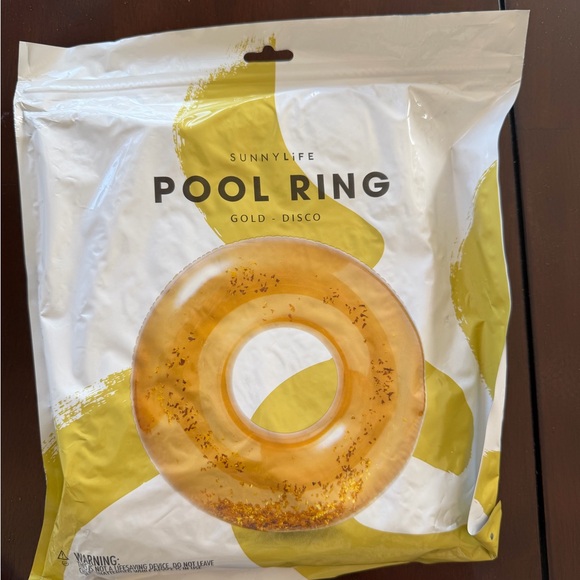 Sunnylife Gold Disco Inflatable Pool Ring - Picture 1 of 3